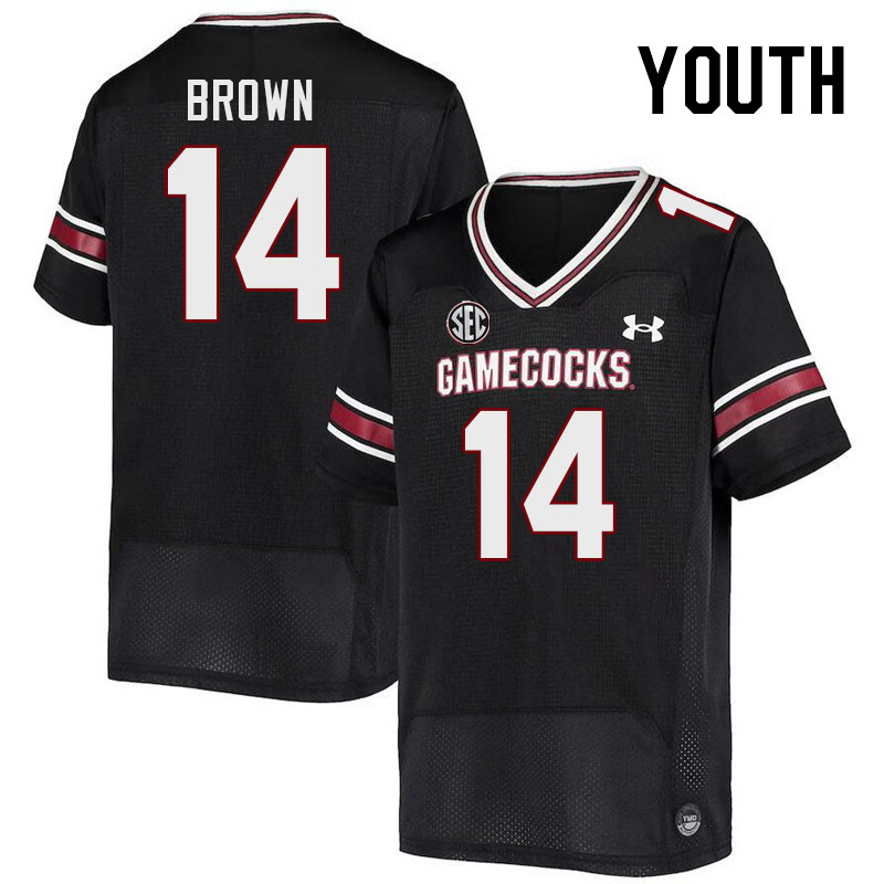 Youth #14 Jared Brown South Carolina Gamecocks College Football Jerseys Stitched-Black